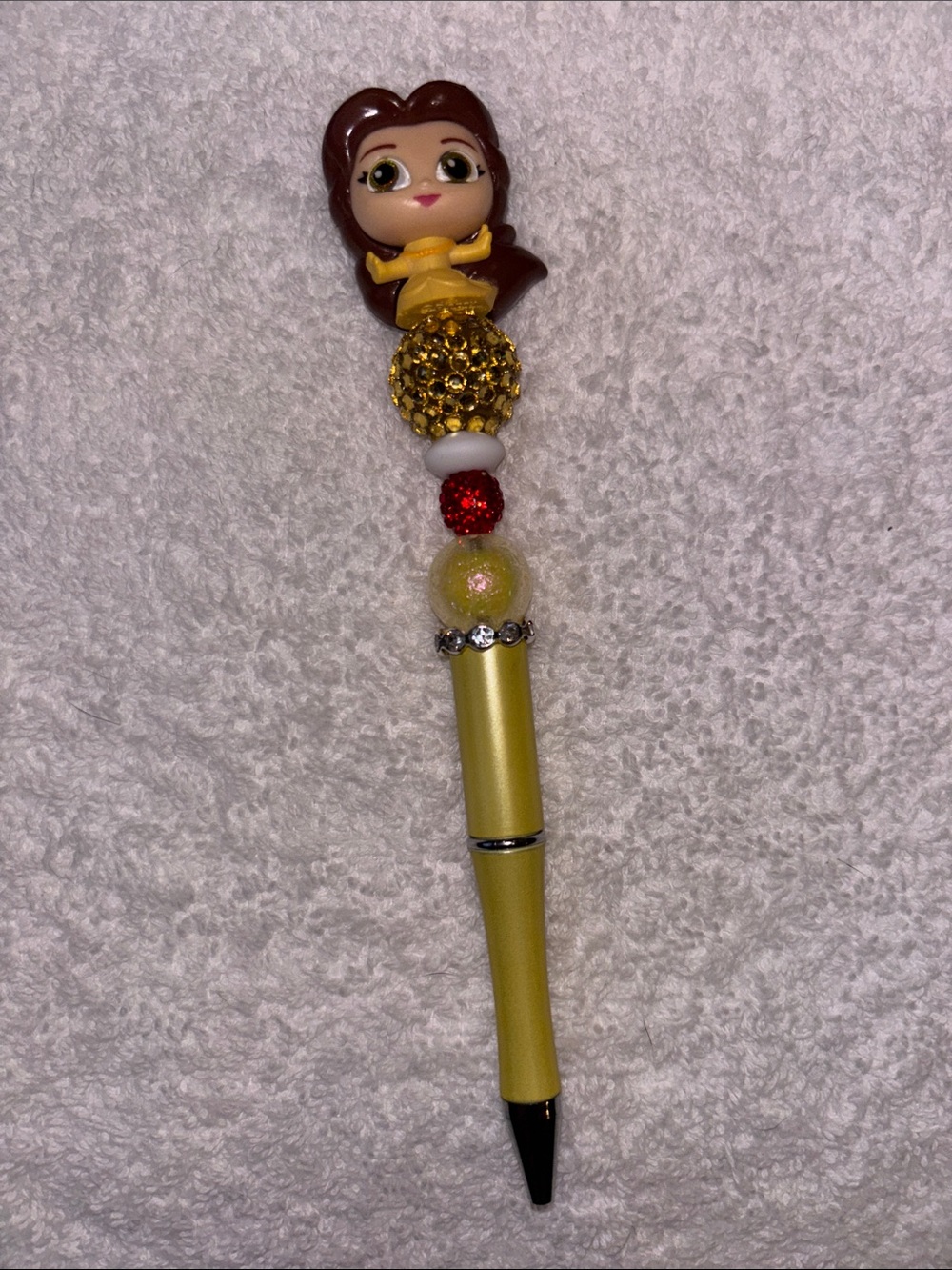 Decorative Yellow Princess Belle Bead Pen